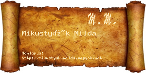 Mikustyák Milda névjegykártya